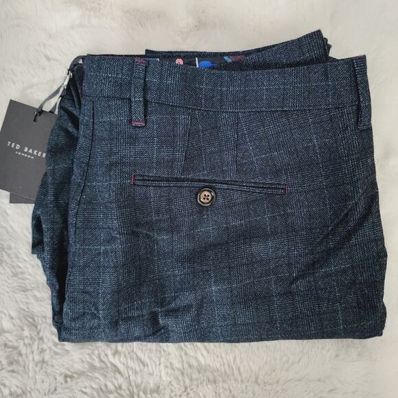 NEW Ted Baker Men's Armtro Tonal Check Dress Pant Trouser Wool Blend Pants - Picture 4 of 11